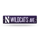 NCAA Northwestern Wildcats Plastic 4" x 16" Street Sign By Rico Industries