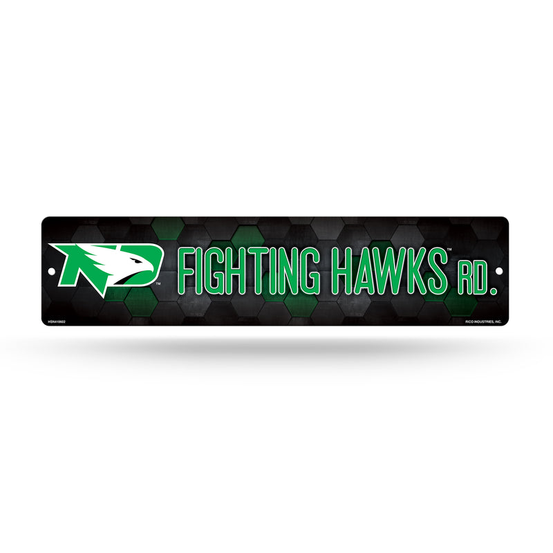 NCAA North Dakota Fighting Hawks Plastic 4" x 16" Street Sign By Rico Industries