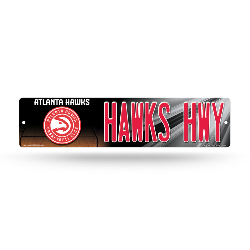 NBA Atlanta Hawks Plastic 4" x 16" Street Sign By Rico Industries