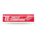 NHL Detroit Red Wings Plastic 4" x 16" Street Sign By Rico Industries