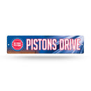 NBA Detroit Pistons Plastic 4" x 16" Street Sign By Rico Industries