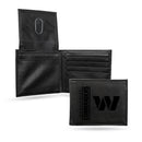 Rico Industries Laser Engraved NFL Washington Commanders Black Billfold Wallet