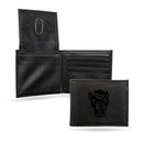 North Carolina State Primary Wolf Head Logo Laser Engraved Black Billfold Wallet