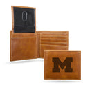NCAA Michigan Wolverines Laser Engraved Bill-fold Wallet - Slim Design - Great Gift By Rico Industries