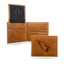 NFL Arizona Cardinals Laser Engraved Bill-fold Wallet - Slim Design - Great Gift By Rico Industries