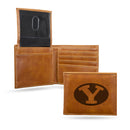 NCAA BYU Cougars Laser Engraved Bill-fold Wallet - Slim Design - Great Gift By Rico Industries