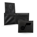 Jazz Laser Engraved Black Billfold Wallet
