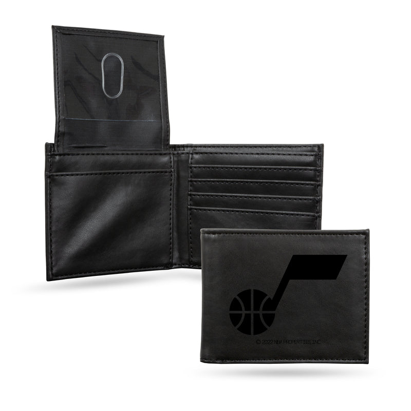 Jazz Laser Engraved Black Billfold Wallet