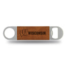 Wisconsin Badgers Laser Engraved Bar Blade - Brown