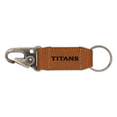 Tennessee Titans Brown Laser Engraved Vegan Leather Carabiner Keychain