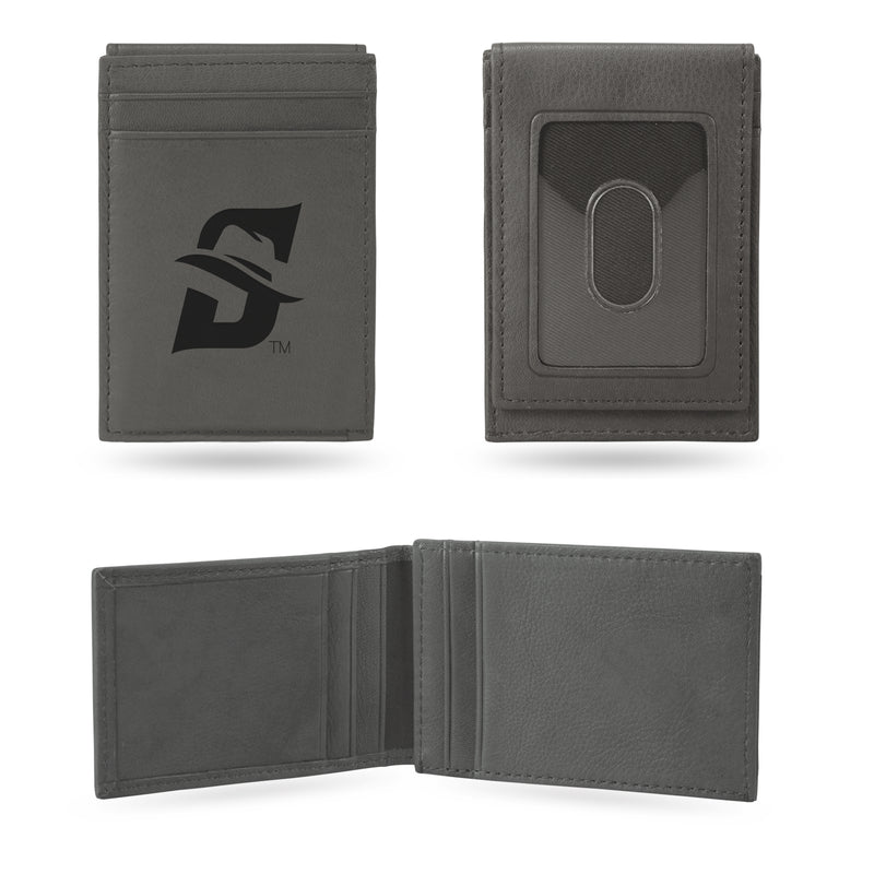 Stetson University Laser Engraved Gray Front Pocket Wallet