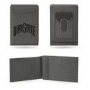 Ohio State University Wordmark Laser Engraved Front Pocket Wallet - Gray