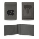 North Carolina University Laser Engraved Gray Front Pocket Wallet