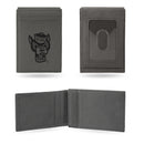 North Carolina State Wolf Head Logo Laser Engraved Grey Front Pocket Wallet