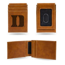 Duke Blue Devils Laser Engraved Brown Front Pocket Wallet
