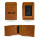 Connecticut Huskies Brown Laser Engraved Front Pocket Wallet