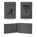 Alabama University Laser Engraved Gray Front Pocket Wallet
