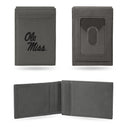 Mississippi University Laser Engraved Gray Front Pocket Wallet