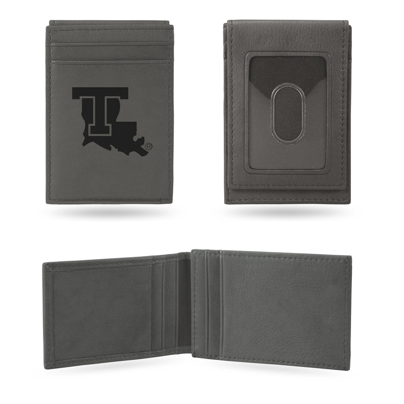 Louisiana Tech Laser Engraved Front Pocket Wallet - Gray