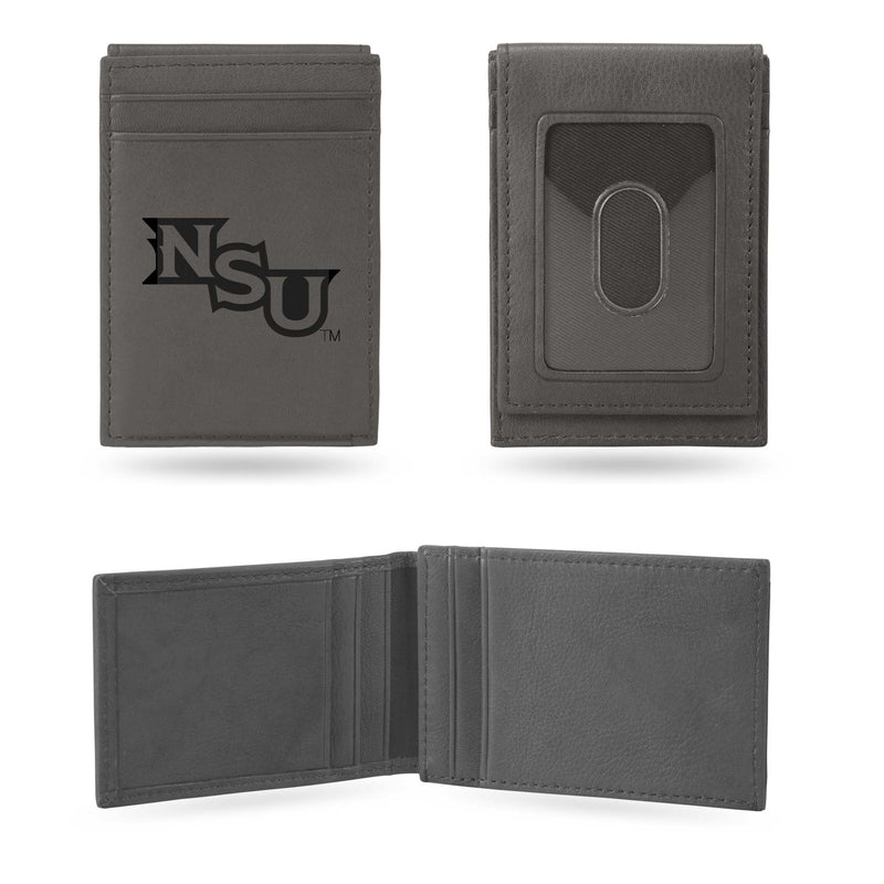 Northwestern State Laser Engraved Gray Front Pocket Wallet