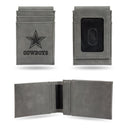 Cowboys Gray Laser Engraved Front Pocket Wallet
