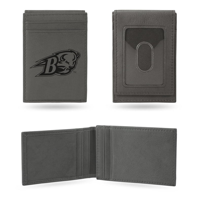 Bucknell Laser Engraved Gray Front Pocket Wallet