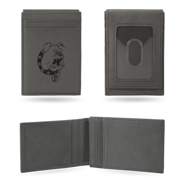 Ferris State Laser Engraved Gray Front Pocket Wallet