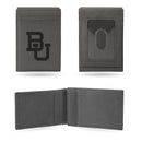 Baylor Laser Engraved Gray Front Pocket Wallet