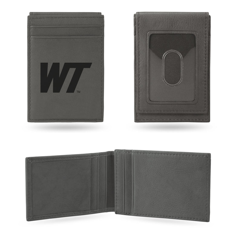 West Texas A&M Laser Engraved Front Pocket Wallet - Gray