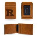 Rutgers Scarlet Knights Laser Engraved Front Pocket Wallet - Brown