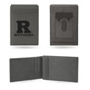 Rutgers Laser Engraved Gray Front Pocket Wallet