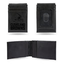 Cleveland Browns Laser Engraved Front Pocket Wallet - Black