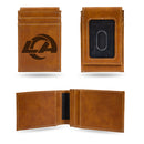La Rams Laser Engraved Brown Front Pocket Wallet