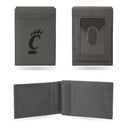 Cincinnati University Laser Engraved Gray Front Pocket Wallet