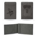 Vikings Laser Engraved Gray Front Pocket Wallet