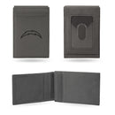 La Chargers Laser Engraved Front Pocket Wallet - Gray