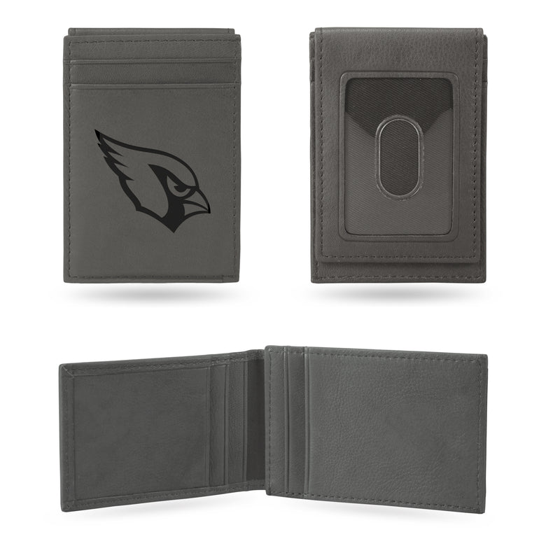 Cardinals - Az Laser Engraved Gray Front Pocket Wallet