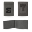 Wisconsin - Stout Laser Engraved Gray Front Pocket Wallet