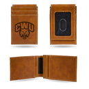 Central Washington Wildcats Brown Laser Engraved Front Pocket Wallet