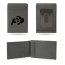 Colorado University Laser Engraved Front Pocket Wallet - Gray