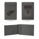 Red Wings Laser Engraved Front Pocket Wallet - Gray