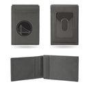 Warriors Laser Engraved Front Pocket Wallet - Gray