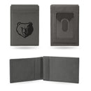 Grizzlies Laser Engraved Front Pocket Wallet - Gray