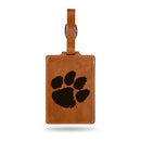 Clemson Tigers Laser Engraved Luggage Tag - Brown