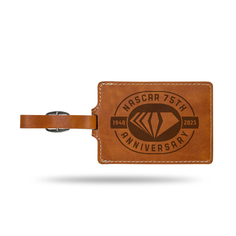 NASCAR 75Th Anniversary Laser Engraved Luggage Tag - Brown