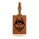 Connecticut Huskies Laser Engraved Luggage Tag - Brown