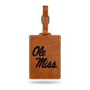Mississippi Rebels Laser Engraved Luggage Tag - Brown
