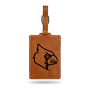 Louisville Cardinals Laser Engraved Luggage Tag - Brown
