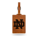 Notre Dame Fighting Irish Laser Engraved Luggage Tag - Brown