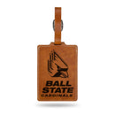 Ball State Cardinals Brown Laser Engraved Luggage Tag